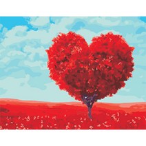 리빙듀오 DIY 쉬운 명화 유화그리기 세트 A-054 하트나무 중형 40x50, 3233. 하트나무 A-054 (40 X 50)