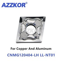 CNMG1204-LH 목재 선반 공구 인서트 CNC 센터 구리 알루미늄 금속 AZZKOR 세라믹 카바이드 다이아몬드 날, 02 CNMG120404LH LL-NT01