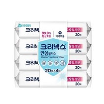 크리넥스 항균 안심물티슈 20매 휴대용 4팩입