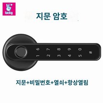 번호키 지문인식 도어락 도난방지 방문손잡이 스마트 방문열쇠, 지문 비밀번호(지문+비밀번호+키+항상열림)