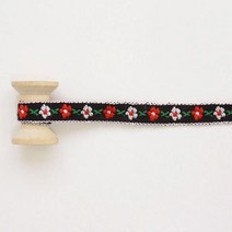 도토리디자인 블랙플라워 에스닉리본 90cm 여성 블라우스