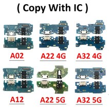 새로운 USB 충전 포트 보드 플렉스 케이블 커넥터 부품 삼성 A02 A12 A22 A32 4G 5G M51 마이크 모듈 IC 복사, [3] A22 4G  Copy With IC