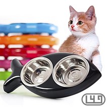 코카스파니엘 반려견사료그릇 아펜핀셔 개밥통 스텐 셔틀랜드쉽독 싼, 상세페이지 참조, 레드