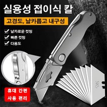 휴대용 접이식 칼 군용 등산 캠핑나이프 날카로운 컷팅 폴딩나이프 빠른 컷팅/다용도 칼*1+블레이드*10, 11cm