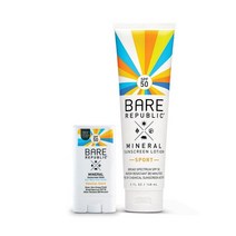 Bare Republic SPF50 Mineral Sunscreen Lotion Sport Stick 베어 리퍼블릭 SPF 50 미네랄 선스크린 로션+스포츠 스틱 148ml