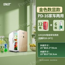 프로빌 화장품 냉장고 무소음 미니 가정용 음료수 소형 냉장고, PD-16 디지털 샴페인 골드유리 패널