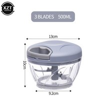 믹서기 푸드프로세서 미니 소형 초고속 미니블렌더 다기능 마늘 교반기 수동 고기 분쇄기 주방 용품 식품, 01 blue 500ml