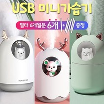 [필터1+5개추가증정]미니가습기 고양이가습기 댕댕이가습기 야옹이가습기 햄스터 USB가습기 크리스마스선물, 교체용필터(16개입)