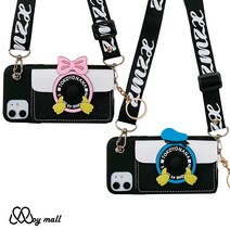 삼성 갤럭시 버디 SM-A226 와이드5 SM-E426 카드 지폐 수납 귀여운 캐릭터 장식 슬림 실리콘 지갑 목걸이 스트랩 세트 핸드폰 케이스