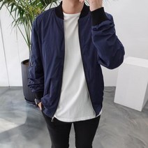 라일라이 무지 MA-1 남자 블루종 항공 점퍼