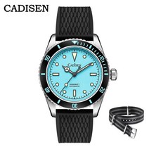 다이빙컴퓨터 노스엣지 프리다이빙CADISEN 2022 새로운 남성 시계 38mm 다이버 빈티지 럭셔리 자동 기계식, 07 Ice Blue
