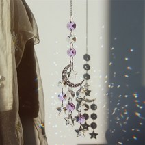 인테리어 소품 장식품 용품 문 선캐처 크리스탈 윈드차임 프리즘 스테인드글라스 볼 라이트 캐처 레인보우 메이커 창문 발코니 홈 가든 데코레이션 윈드차임 윈드차임 무지개 메이커, 16 Purple C