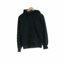 유니클로 다크그린 면혼방 후드집업 공용 S 0438