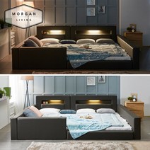 모건리빙 BEST 로엘 LED 패밀리 침대 1인형 오픈형 가드형 둥지형, 04_로엘 둥지형 LED 침대 SS+SS(아이보리)