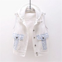 PIka여름 여성 조끼 베스트 민소매 청자켓 데님조끼점퍼