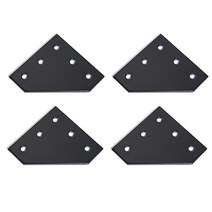 12Pcs 5 구멍 90도 조인트 보드 플레이트 코너 각도 브라켓 연결 스트립 알루미늄 프로파일 3D 프린터 프레임, [01] Black x 4PCS