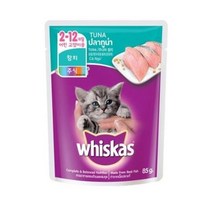 위스카스 고양이 주식 파우치 주니어 참치, 80g, 1개
