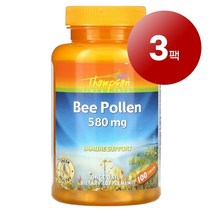 Thompson 비 폴렌 Bee Pollen 꿀벌 화분 파우더 580mg정 100정 1팩, 3팩