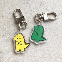 [MADE] 귀여운 공룡 에어팟 열쇠고리 아크릴 키링, 그린, 1개
