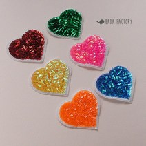 바다팩토리 스팽글 하드 와펜 열패치 DIY 리폼 재료, 옐로우, 1개