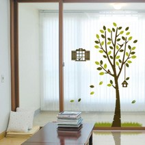 유리문 창문 나무스티커 아이방 욕실 포인트 벽지스티커, 나무1MRT-001