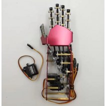 로봇 손 다섯 손가락5DOF 빨강 금속 조작 팔 미니 생체 공학 그리퍼 DIY, Right hand