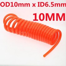 에어 공구 드릴 압축기 공기 호스 10mm 6M 9M 12M 고압 PU 튜브 파이프 가스 스프링 공압 나선형, 10x6.5mm no Fittings+6 Meter