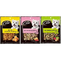 프리미엄 시저 대용량 강아지간식 3종, 딸기+바나나와우유100g