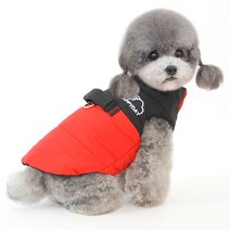 강아지 할머니 꽃무늬 시골 수면 패딩 김장조끼 조끼 아메리칸불리옷 대형견 프렌치불독옷 2개월강아지옷 명품옷 후리스 중형견, 레드 줄무늬 네 다리 바지