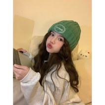 러블리 컬러 자수 니트 비니 - 남녀공용 아웃도어 골지 미니 비니 - 4 color