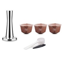 커피 머신 호환 부품 Nescafe dolce gusto 필터 캡슐 포드 재사용 가능 리필 가능 dolci gusto 차 도저 컵 바구니 숟가락 브러시, 그림으로