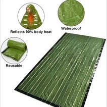 침낭 겨울침낭비상 캠핑 열 침낭 Bivvy Sac 구조 담요 피크닉 매트 자연 하이킹 야외 여행 생존 전투 장비, 01 Green