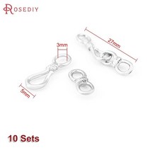 22x4MM 36x7MM 24K 골드 컬러 황동 목걸이 팔찌 걸쇠 커넥터 Diy 쥬얼리 결과 액세서리