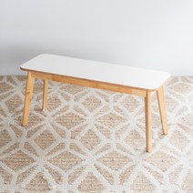 위드퍼니처 크림우드 940 x 350 2인 벤치 HPM, 화이트