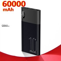 파워뱅크 보조 배터리 베터리 60000mAh 휴대용 충전기는 보조베터리 전화에 대 한 외부 배터리 아이폰 Xiao, 04 black-60000mAh-1