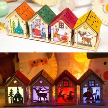 크리스마스 조명등 전등갓 미니스탠드 만들기세트, 땡땡이산타