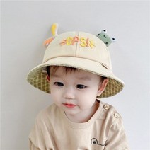 아기모자 보넷 벙거지 버킷햇 어린이용 아기 모자 여름 봄 2022 만화 태양 여아 소년 야외 해변 파나마 48-50cm