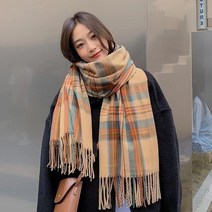 겨울 포근한 캐시미어 울 머플러 긴 빨간 스카프 여성 모조 목 기질 이중 목적 연인 격자 무늬 목도리 랩