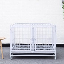 칸막이가있는 3 층 강아지 케이지 어린이 사육 대형 개 애완 동물 고양이 골든 리트리버 래브라도 하우스, 01 WHITE_01 95x66x64CM