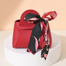 메모리즈 기념일 생일 선물 간식 어린이집 유치원 결혼 돌잔치 답례품 포장용 가죽 구디백 스카프형 중형 10개입, 1팩, 레드