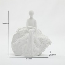 침실 크리 에이 티브 추상 인물 세라믹 공예 조각 앉아 장식 거실 연구 가구 현대 홈, 04 White-B
