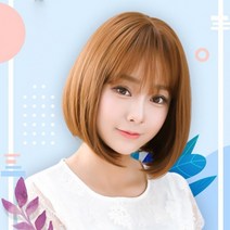 앞머리 단발 통가발 보브컷 여자 똑 풀뱅 커트 그레이 골드