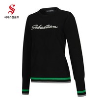 [세바스찬] 골프 22 FW 여성 아가일 패턴 라운드 긴팔 니트 2361 골프웨어, 색상:SD2KT2361 블랙 / 사이즈:90