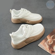 Barnidi 여자 벨크로 통굽 키높이 신발 스니커즈 여성 케쥬얼 로퍼 스니커즈 벨크로 운동화