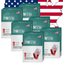 FDA인증 100% 남극해 크릴오일 인지질 58% 선상가공 크릴새우오일 오메가3 1000mg 30캡슐 고함량 미국산, 6개