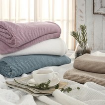 베딩플러스 모달 와플 이불 담요 침대패드 스프레드 블랭킷 겸용, 차분한 민트