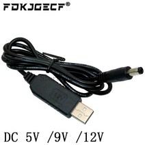 USB 전원 부스트 라인 Dc 5v-Dc 9v / 12v 스텝 업 모듈 Usb 컨버터 어댑터 케이블 2.1x5.5mm 플러그, 01 9V