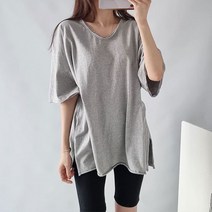 세라제이 오버핏 데끼워싱 브이넥 반팔 티셔츠