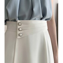 코카마니 여성 핀턱 벨트 느낌 A라인 예쁜 플레어 미디 스커트