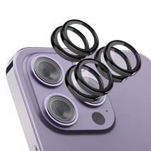 케이맥스 메탈링 강화유리 카메라 필름 2p, 블랙+블랙
